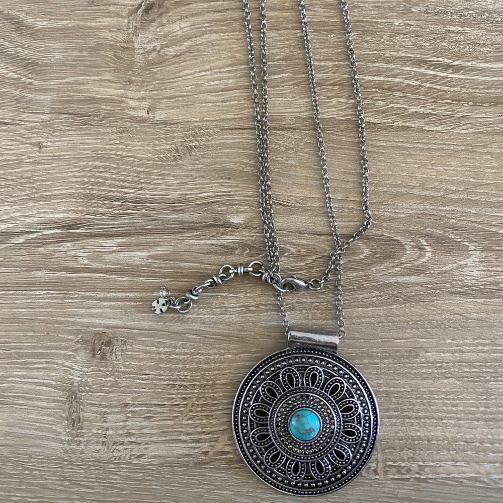 Lucky brand long necklace with turquoise